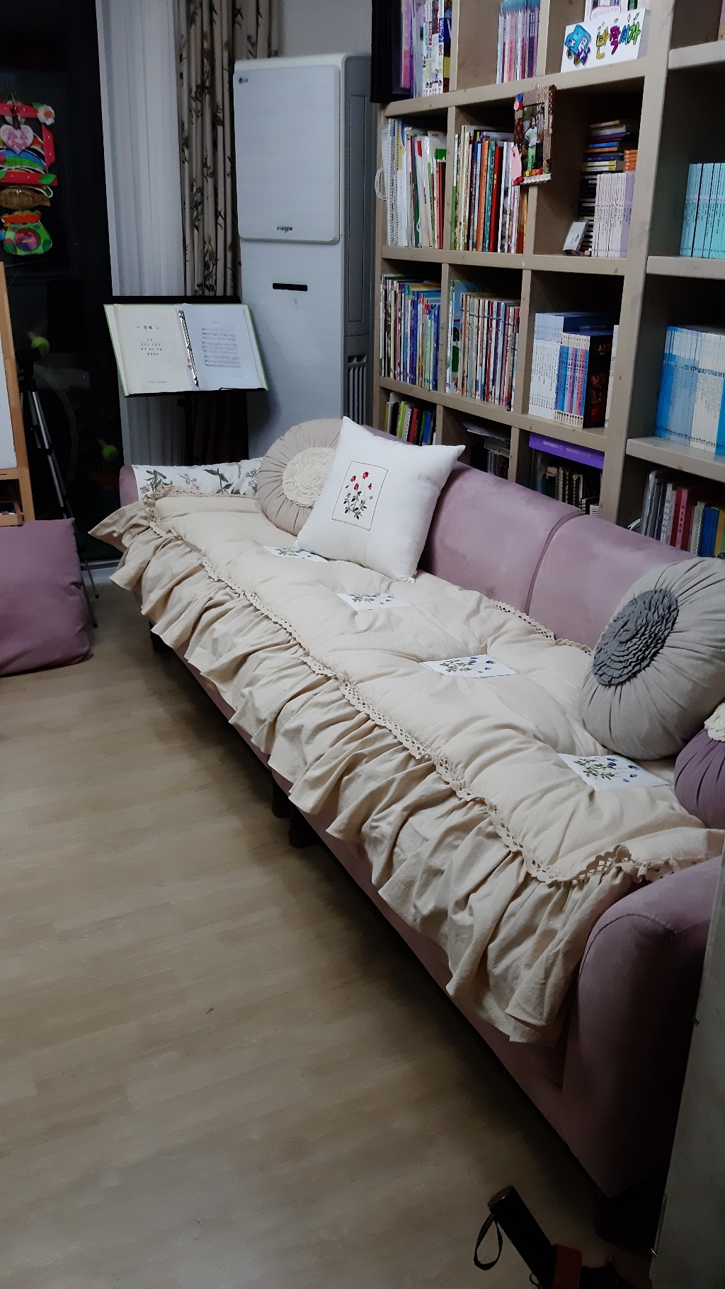 워싱광목 팻치 소파패드 3인/4인