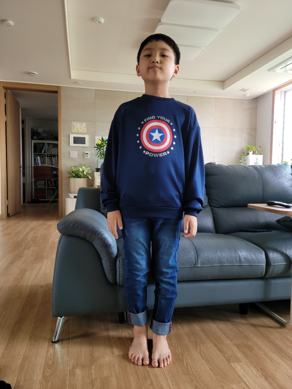보누맘 아동용 썬더 워싱 슬림핏 청바지