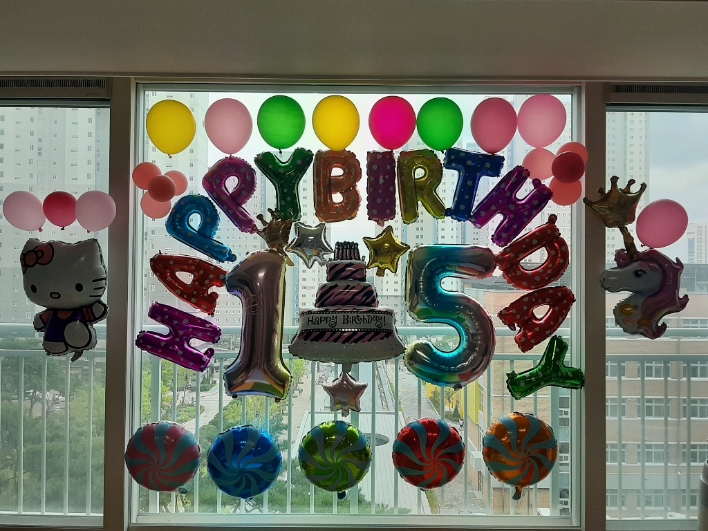 헬로우 키티 생일 홈 파티 일 풍선세트 가랜드