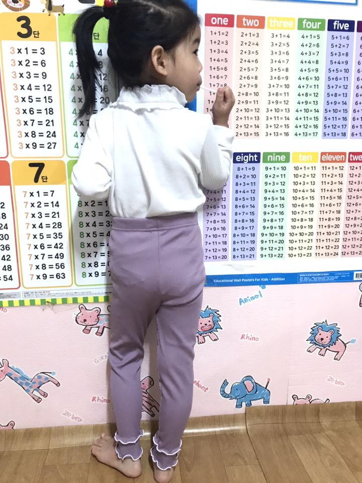 플레이몰 여아용 러플 골지 레깅스 2종