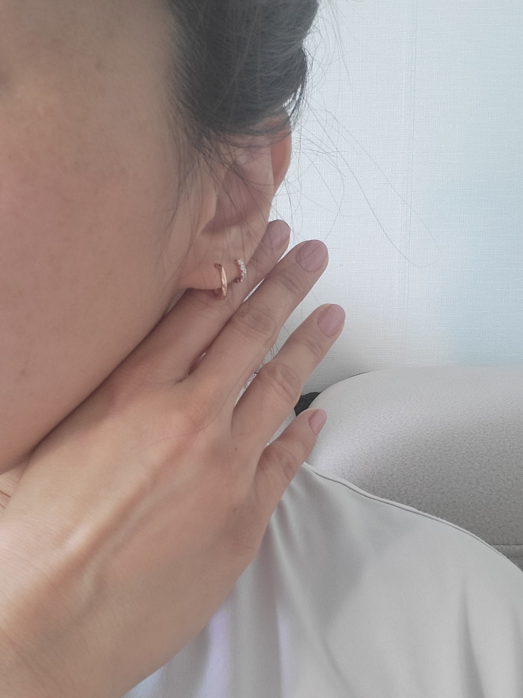 [골드앤디어] 14k 미니 민자 큐빅 링귀걸이  3coor 리뷰후기