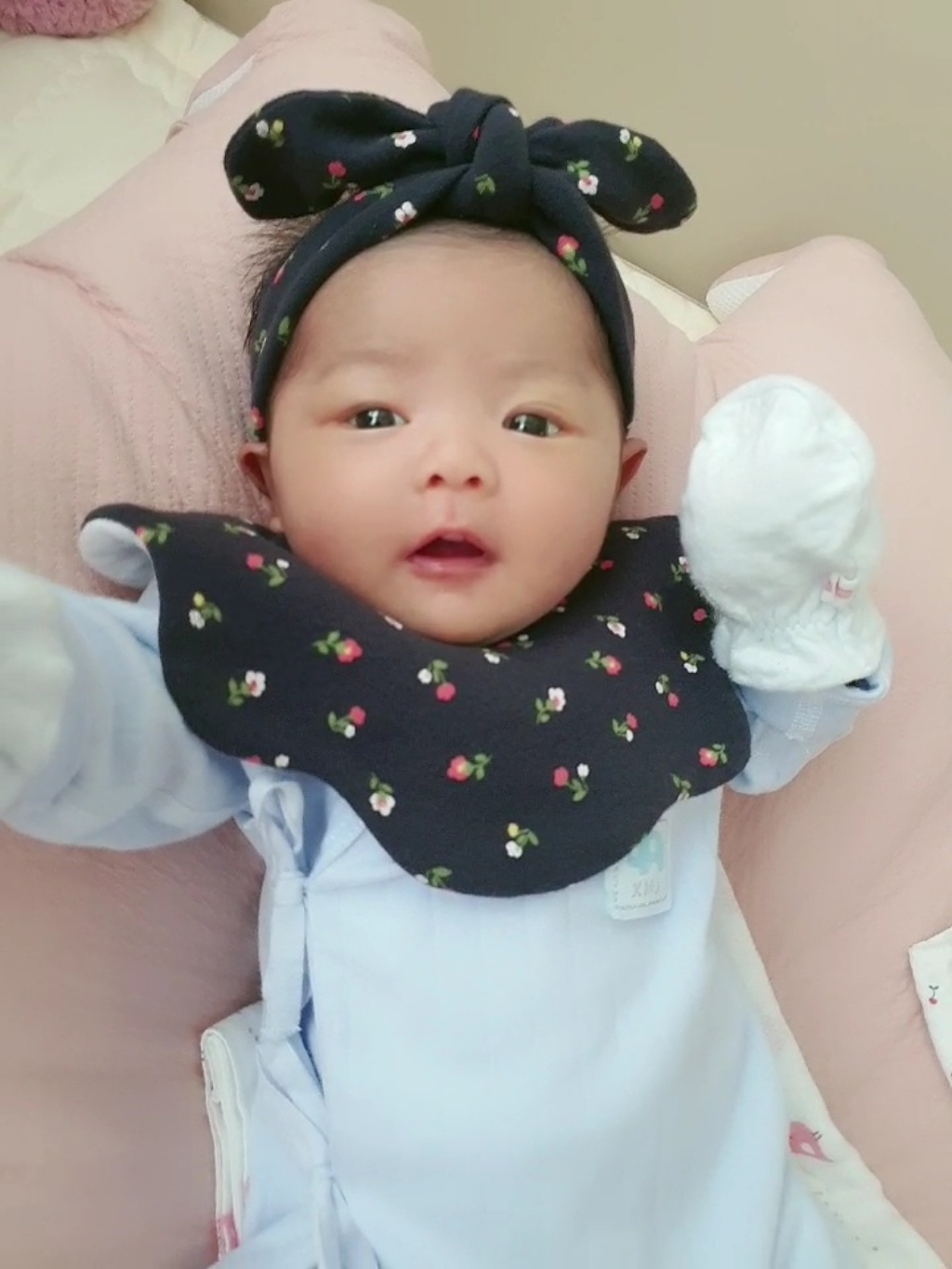 아바마 잔꽃 턱받이 리본 헤어밴드 리뷰후기