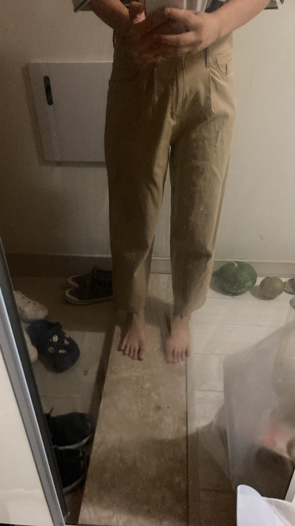 빼빼 여성용 크롭 배기 팬츠