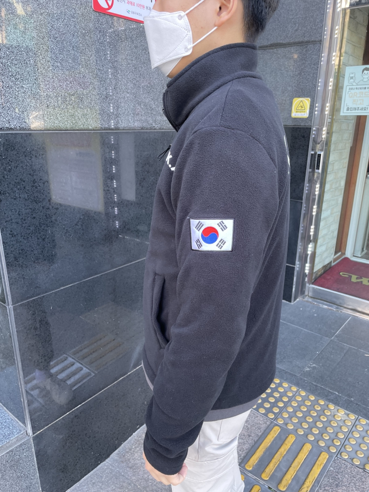 이그잼플 기모안감 코리아 아미 ROKA 로카 후리스 군인후리스 검정 남녀공용 고급형 빅사이즈 오버핏