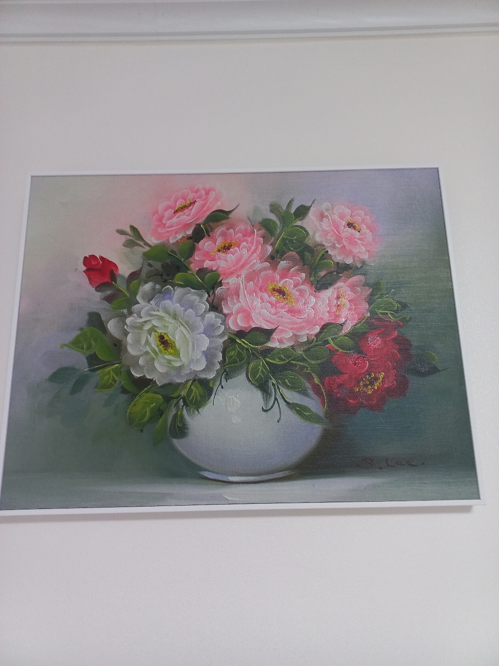 KNH ART 목단그림 행운 복들어오는 그림액자 개업선물 목단그림WD0003