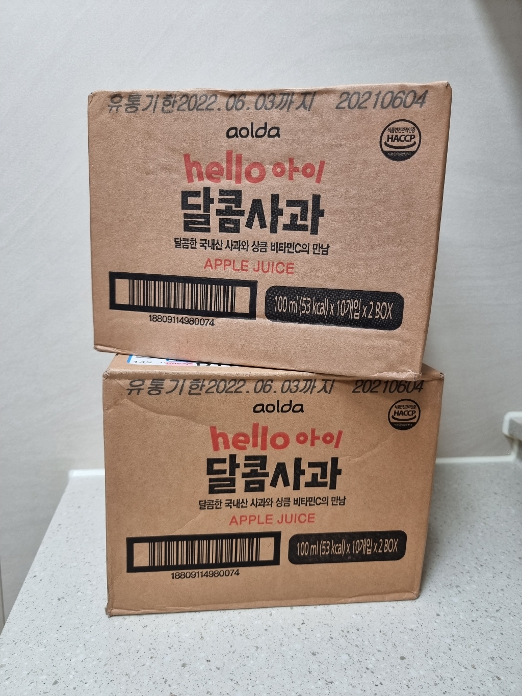 아올다 헬로아이 달콤사과 주스 100