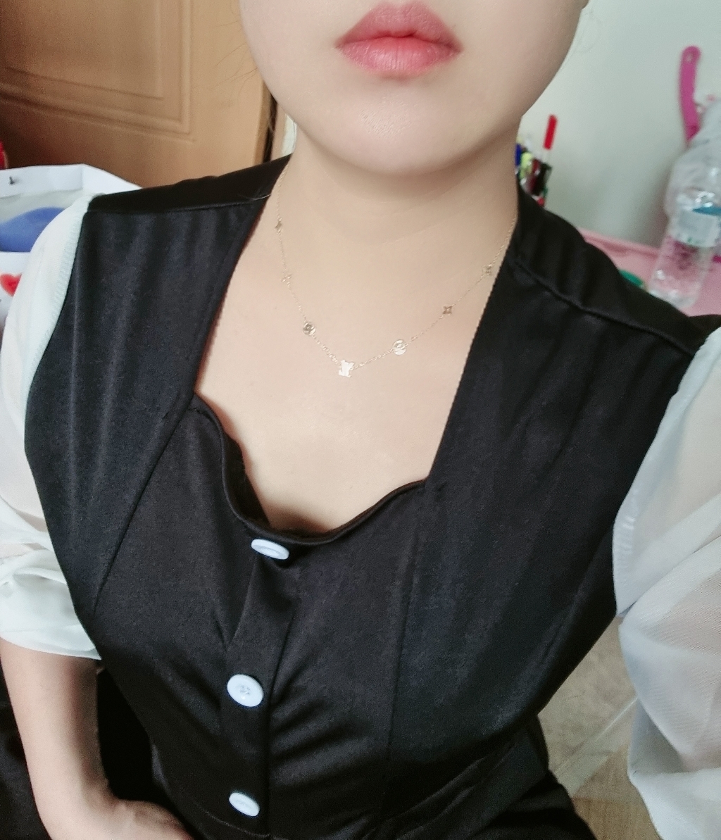 메르시주얼리 14k 18k 미니 모노 브이 유닛 여성 체인 목걸이