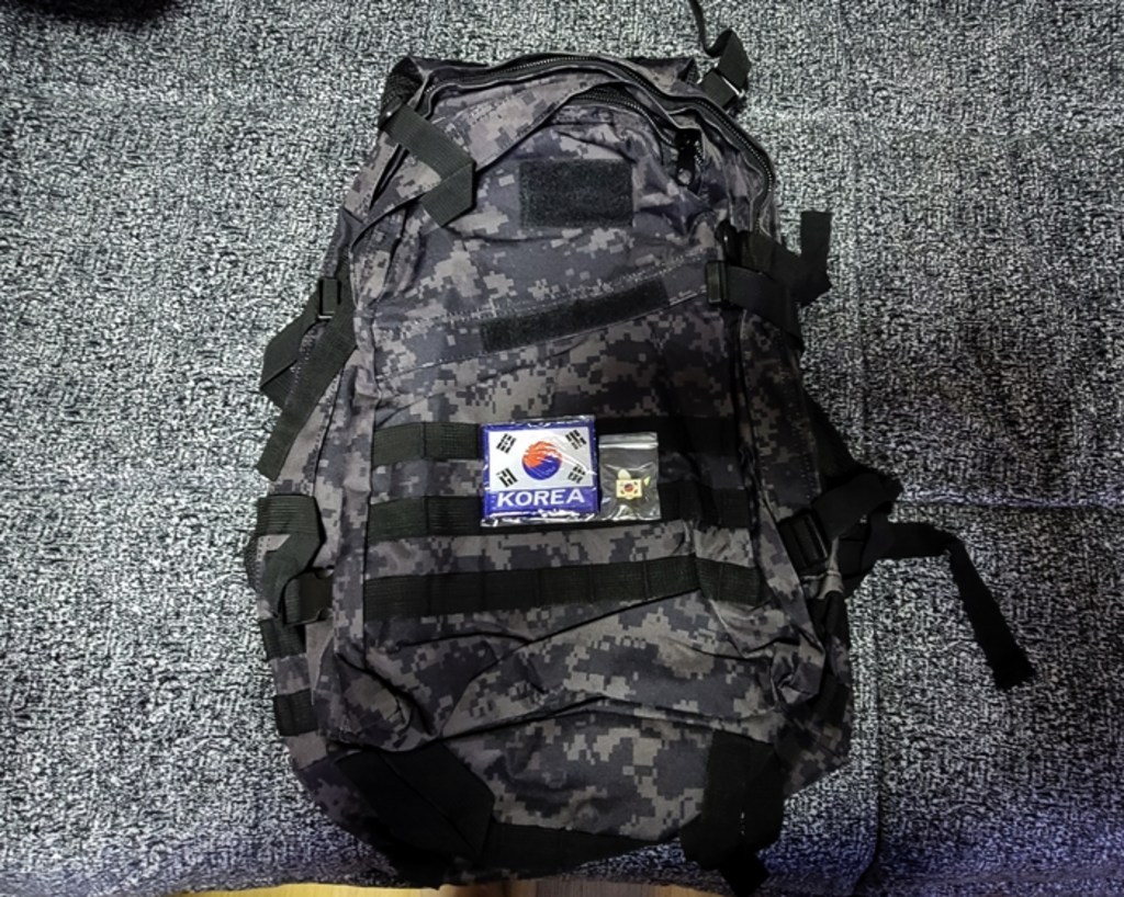 데일리 보급형 군인가방 태극기 약장 태극기 뱃지 소
