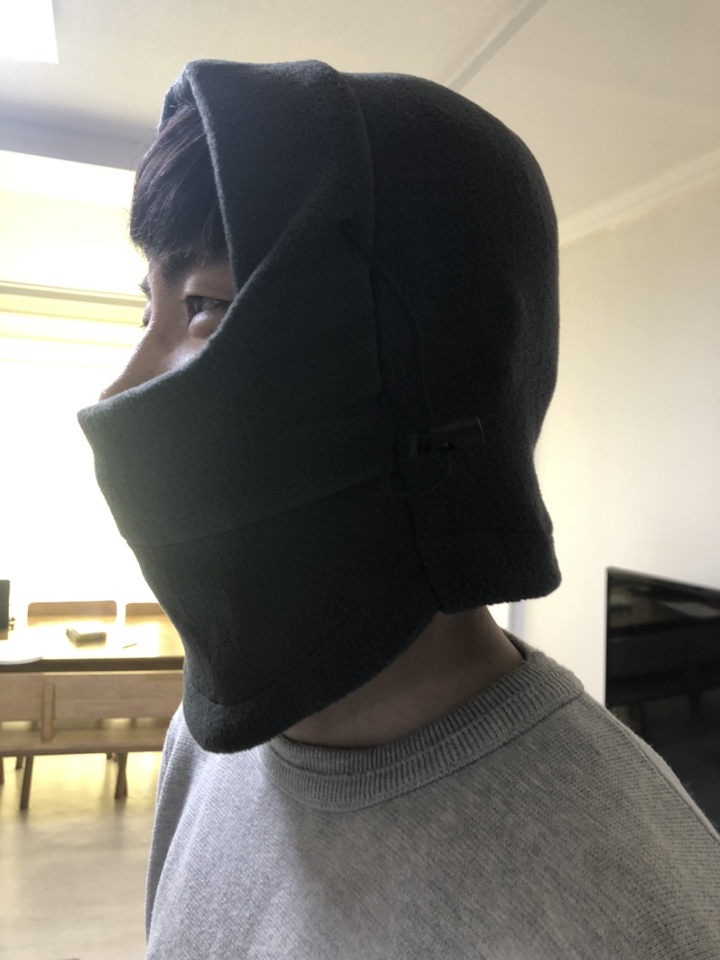 닌샵 이중방한 기모 후드 넥워머