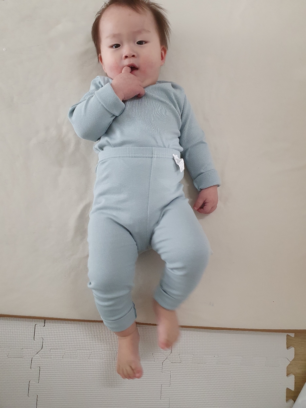 퓨코 아동용 코지 골지 스판 내의 상하세트