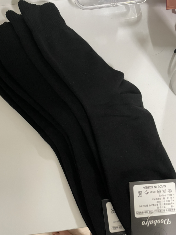 두발로 남성용 심플 파일 밴딩 장목 양말 3켤레