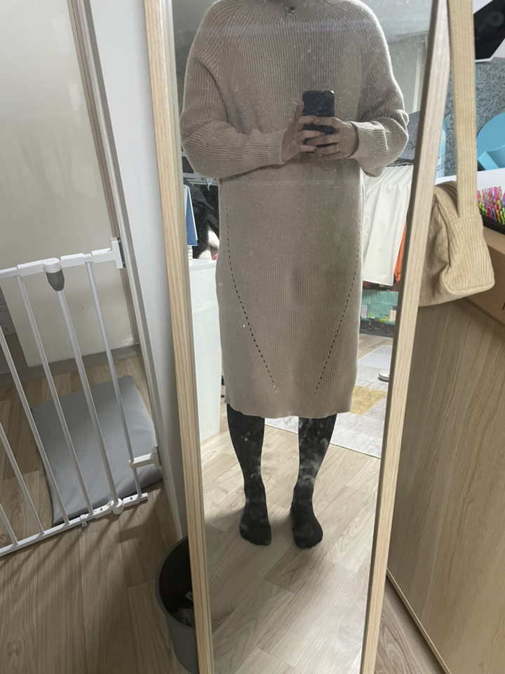 모찌봉 / 울50 임산부추천 넉넉한 루즈핏 니트 롱원피스