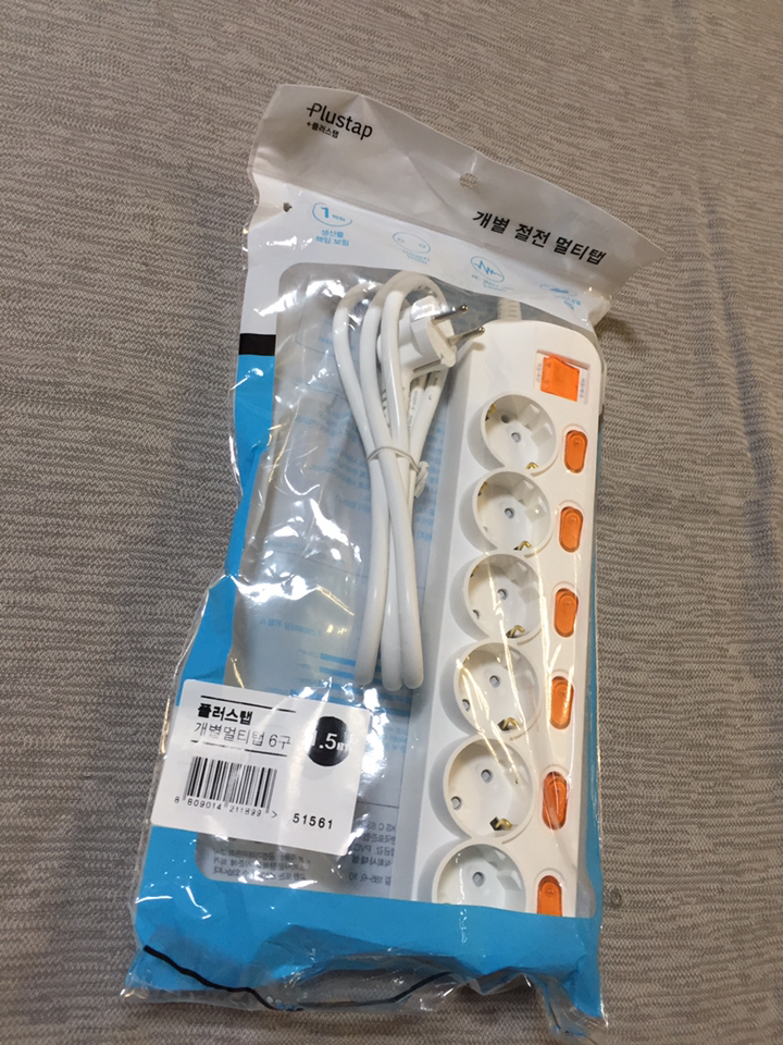 대성 플러스탭 개별 통합형 6구 멀티탭 16A 250V