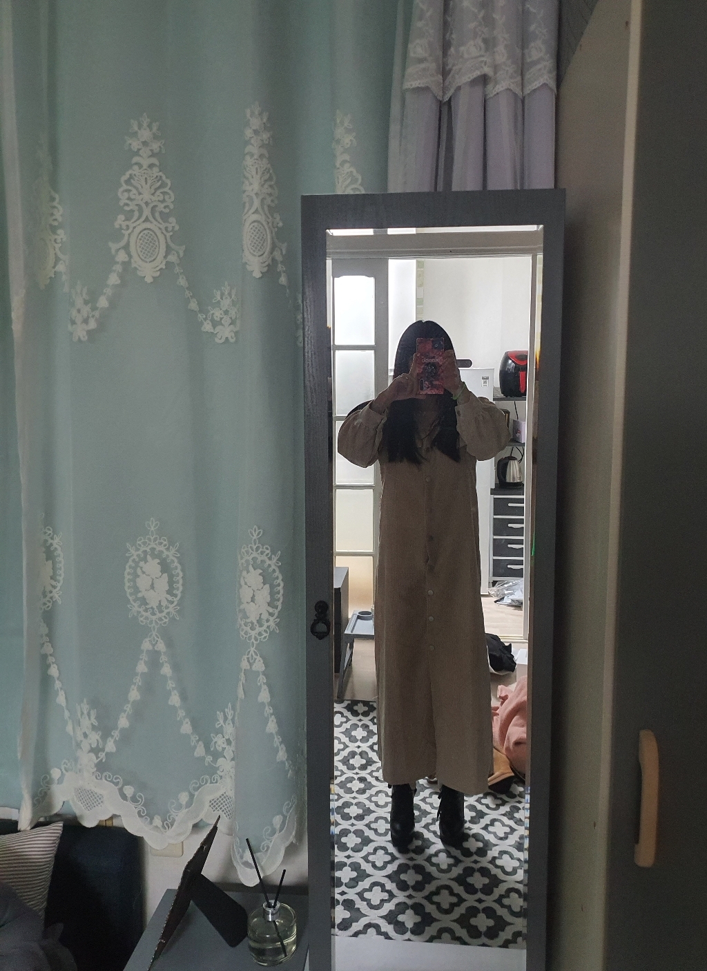 떳다그녀 먼티오 코듀로이 롱 원피스 리뷰 후기