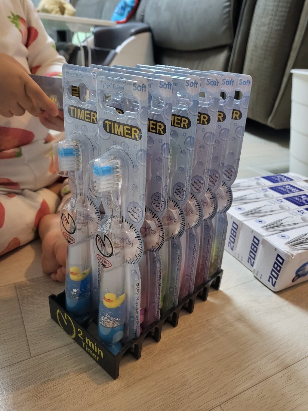 비브라이트 ED 반짝이 동물 어린이 칫솔