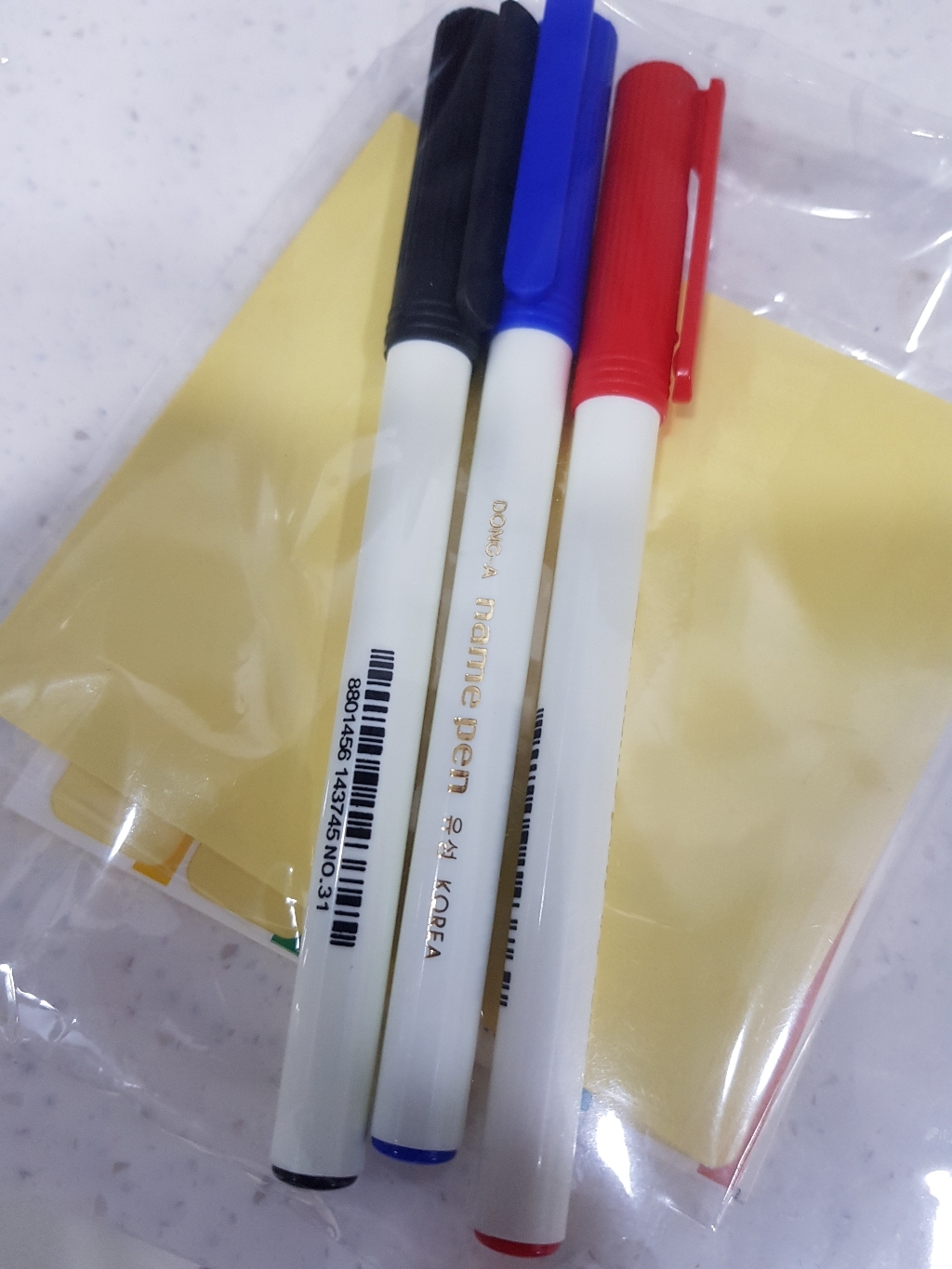 연두앵두 사각 동물 방수 냉장고 라벨 스티커 네임펜 3종