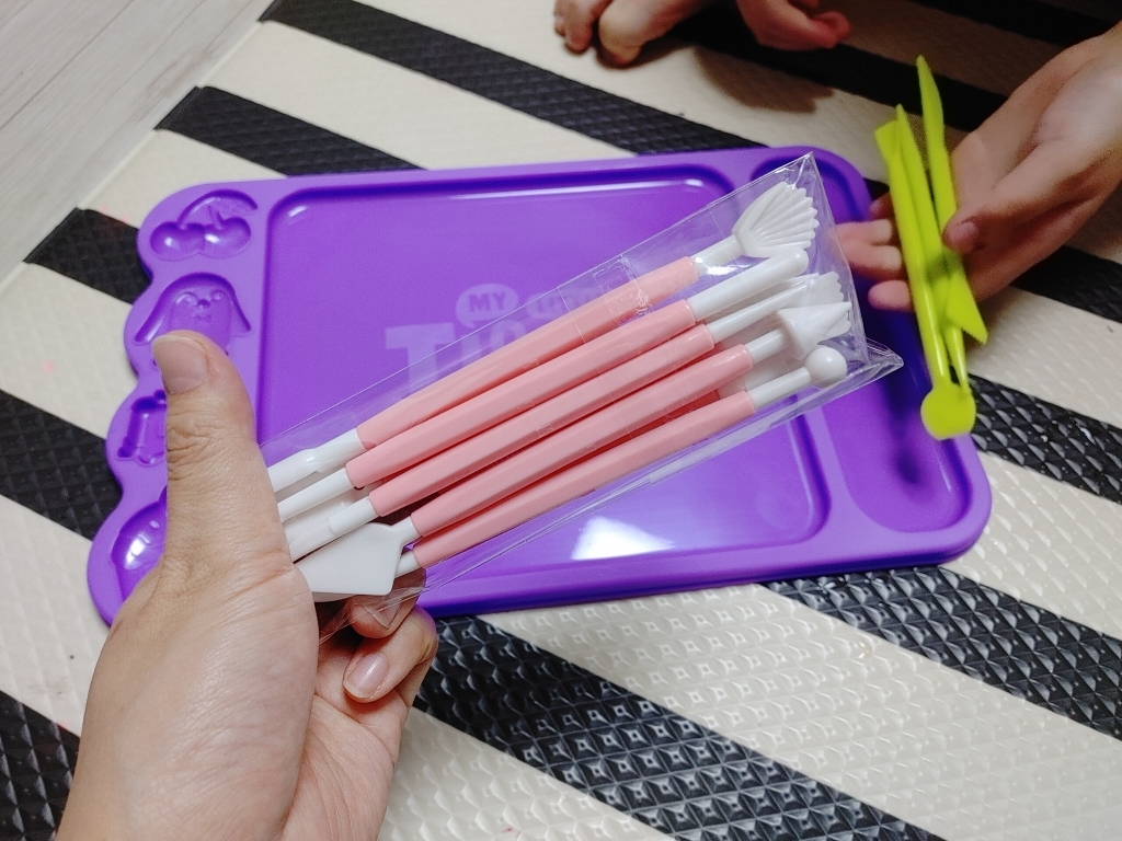 미빌 점토도구 만들기 점토칼 8종 연핑크