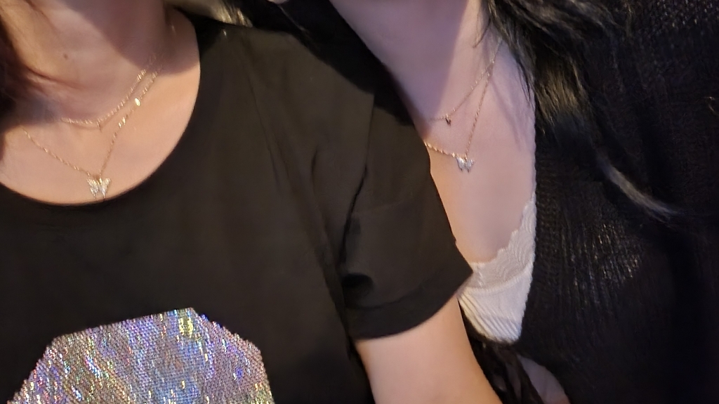 Zebeer 14K 두줄 레이어드 버터플라이 목걸이 여성 엘레강스 목걸이