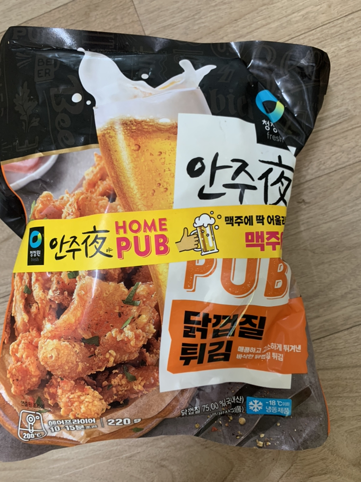 로켓프레시] 청정원 안주야 홈펍 닭껍질튀김