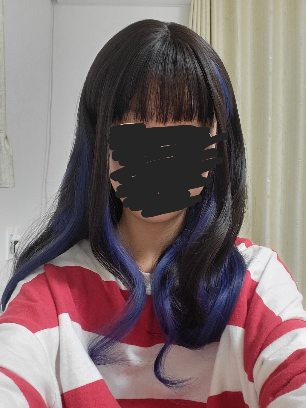뿌이뿌이가발 여성 롱 웨이브 통가발 밍키펌