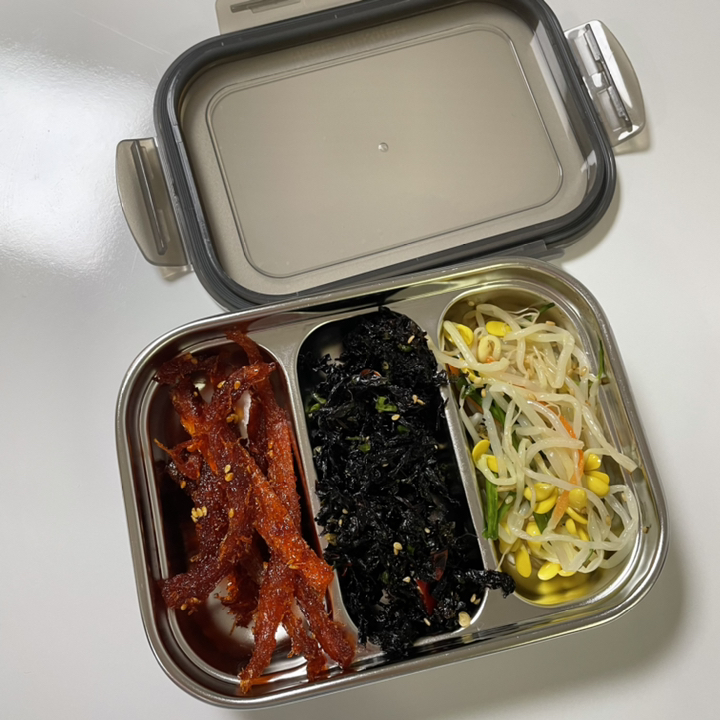 심볼라 프레쉬락 스텐 밀폐용기 나눔식판 직사각 3구 S