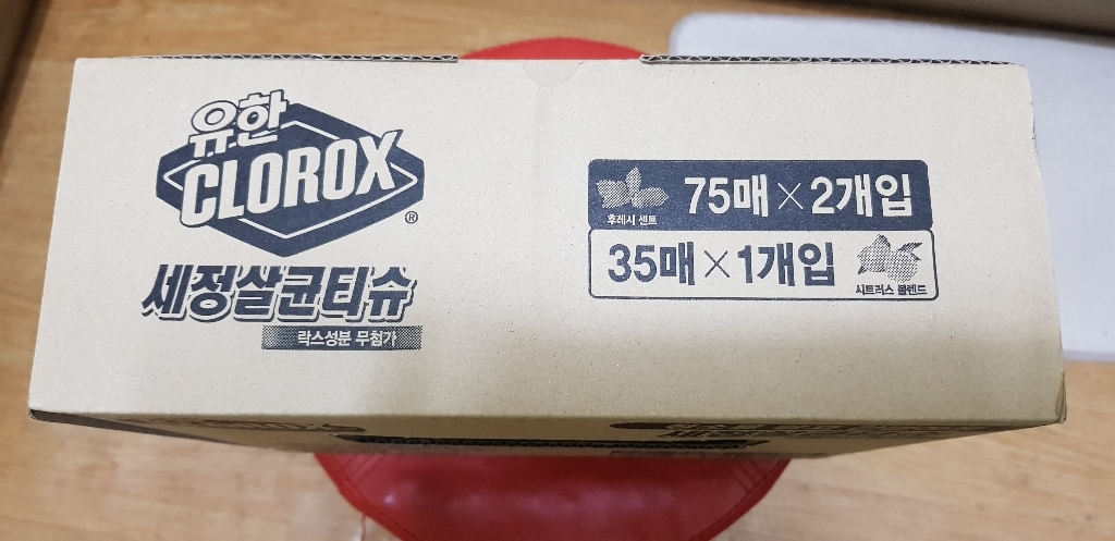 유한크로락스 세정살균티슈 후레시센트 75매 시트러스 블랜드 35매