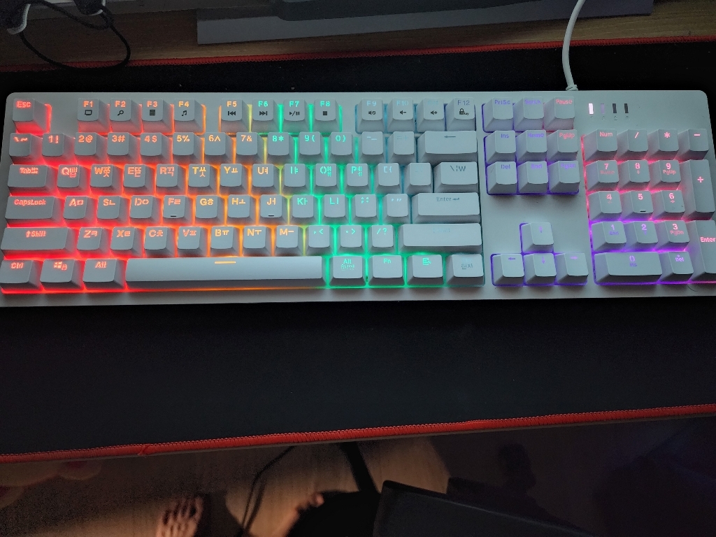 앱코 HACKER 축교환 측면 RGB 라이팅 이중사출 게이밍 기계식 키보드 청축 리뷰후기
