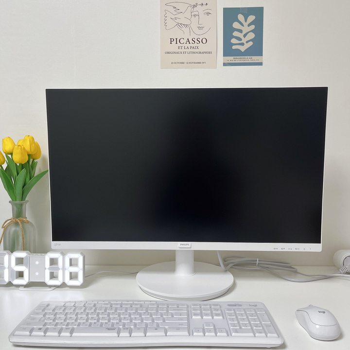 필립스 68 FHD 271V 프리싱크 75 게이밍 시력보 화이트 무결점 모니터