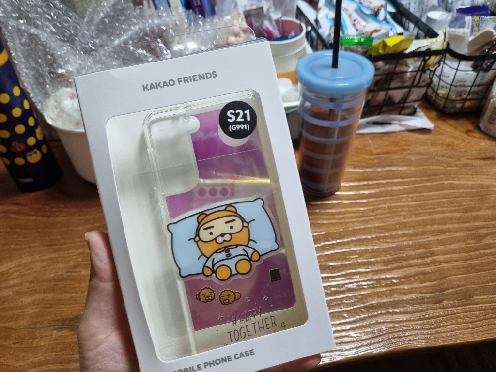 카카오프렌즈 해피투게더 에폭시 톡 홀로그램 휴대폰 케이스