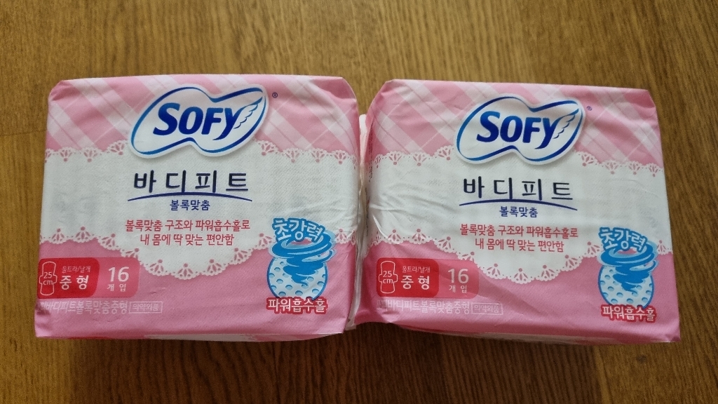 쏘피 바디피트 볼록맞춤 중형 생리대 날개형 대형