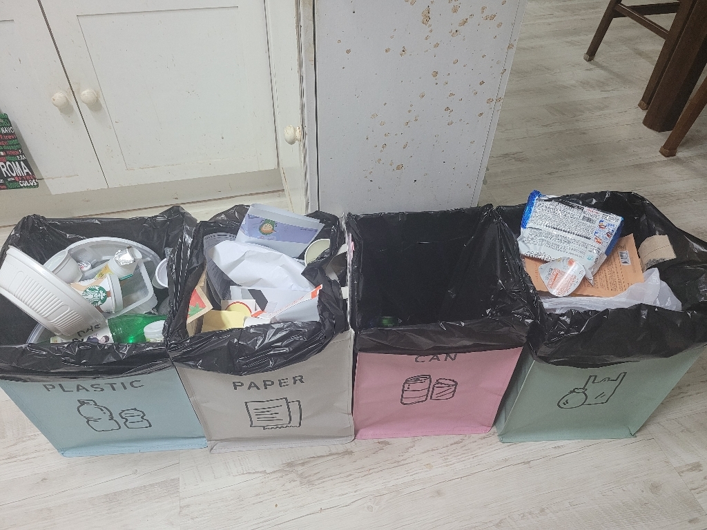 카사루 스마일 재활용 분리수거함 간단형 4종