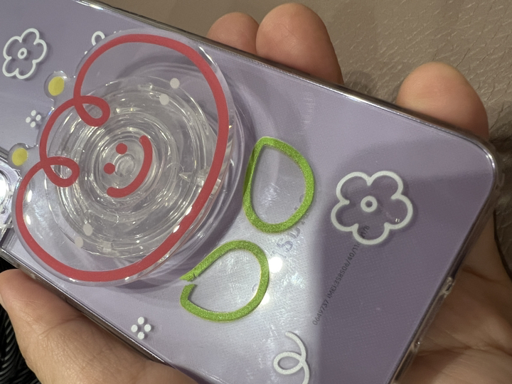 핫티몰 귀여운 튤립 드로잉 그립톡SET 투명 휴대폰 케이스