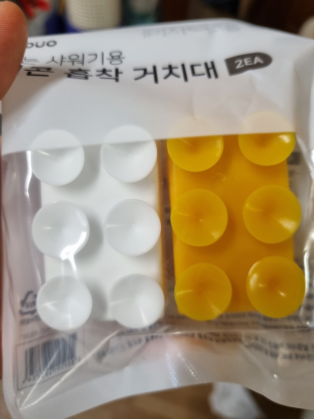 아쿠아듀오 실리콘 흡착 거치대 샤워기 흡착 거치대 일반형 랜덤발송