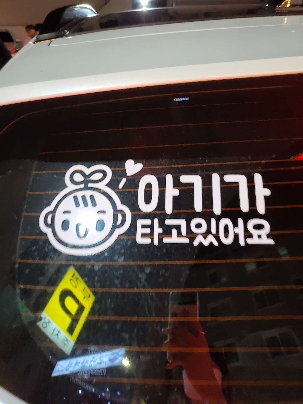아빠곰스티커 새싹 아기가 타고 있어요 심플 차량용 스티커