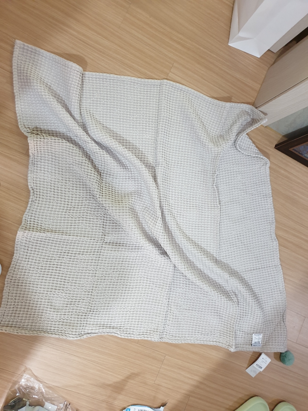 데코뷰 보들보들 모달와플 폼폼 블랭킷