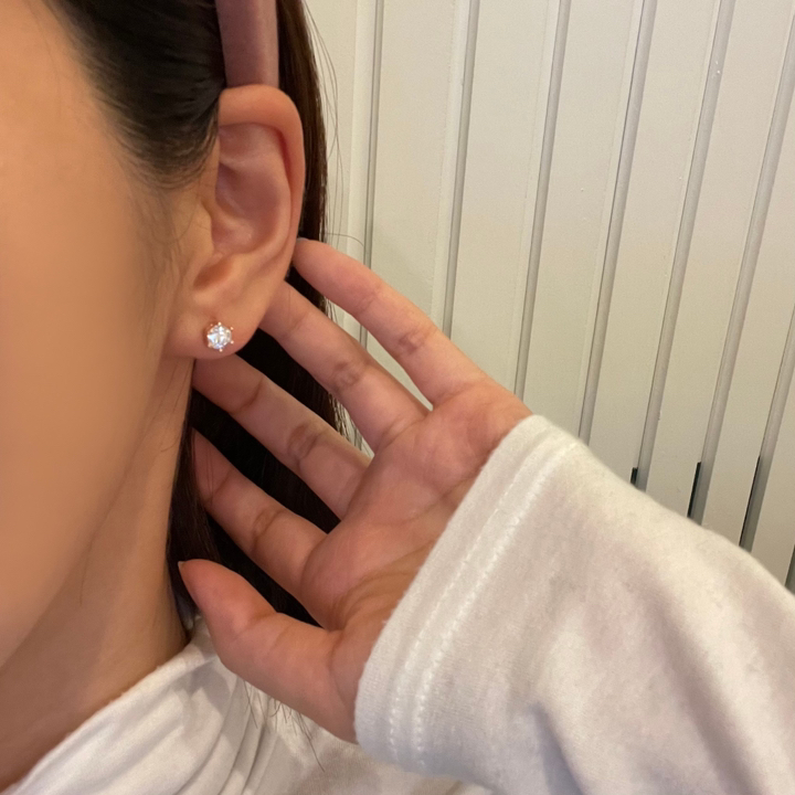 [RA/엑설런트] 6 SIZE 14k 캐럿미 파인주얼리 모이사나이트 랩 다이아 베이직 귀걸이