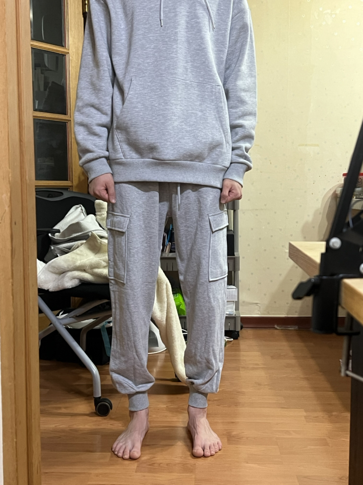 [일티어] 남녀공용 커플 빅사이즈 기모 카고 조거 트레이닝팬츠