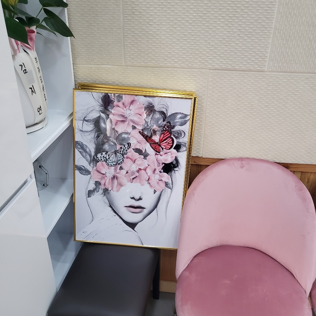북유럽 블루 여인 그림 모던 감성 포스터 액자 거실 카페 미용실 네일샵 소품 벽 인테리어