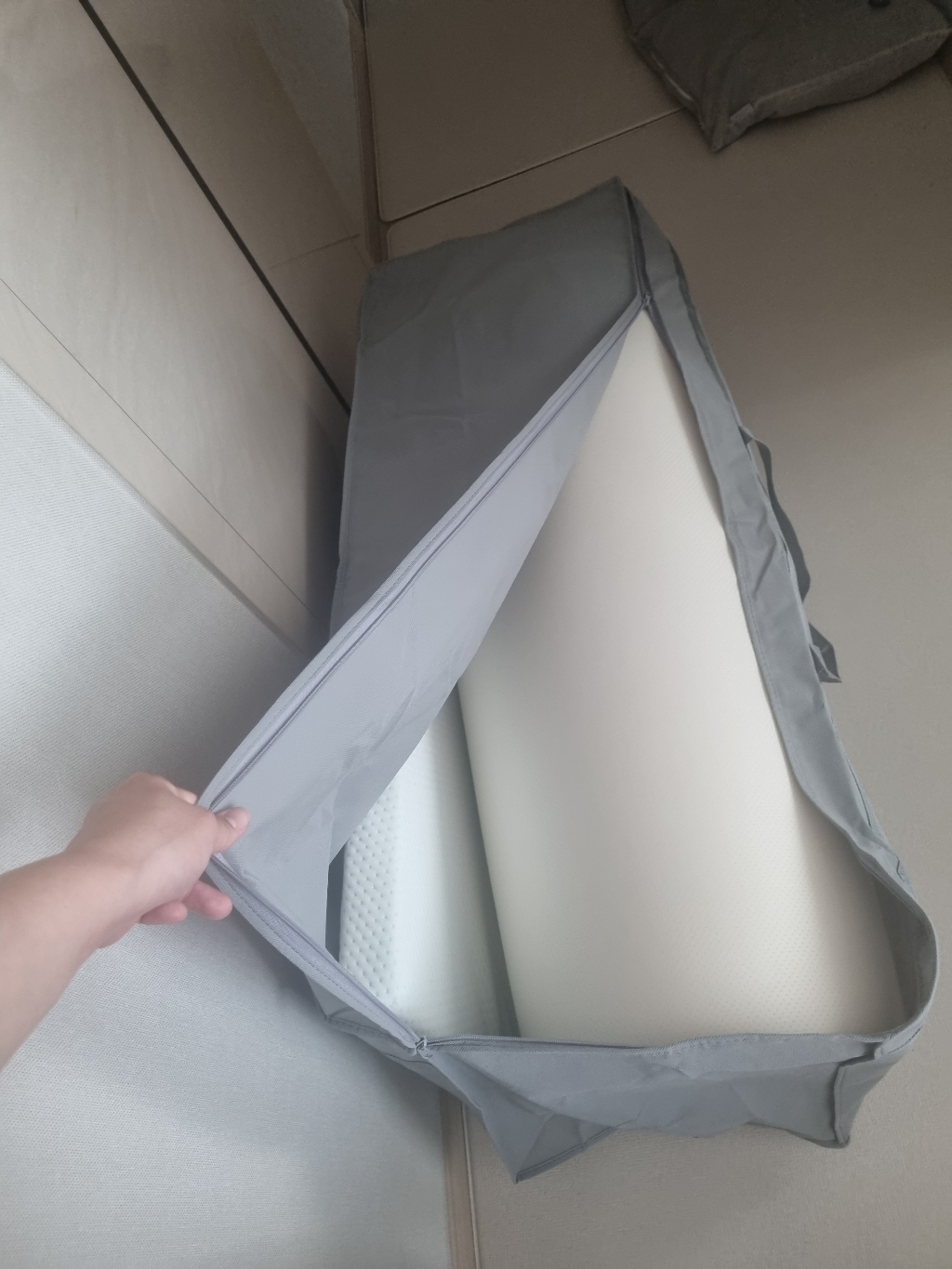더베딩샵 메모리폼 토퍼 매트리스 보관가방 그레이 슈퍼싱글