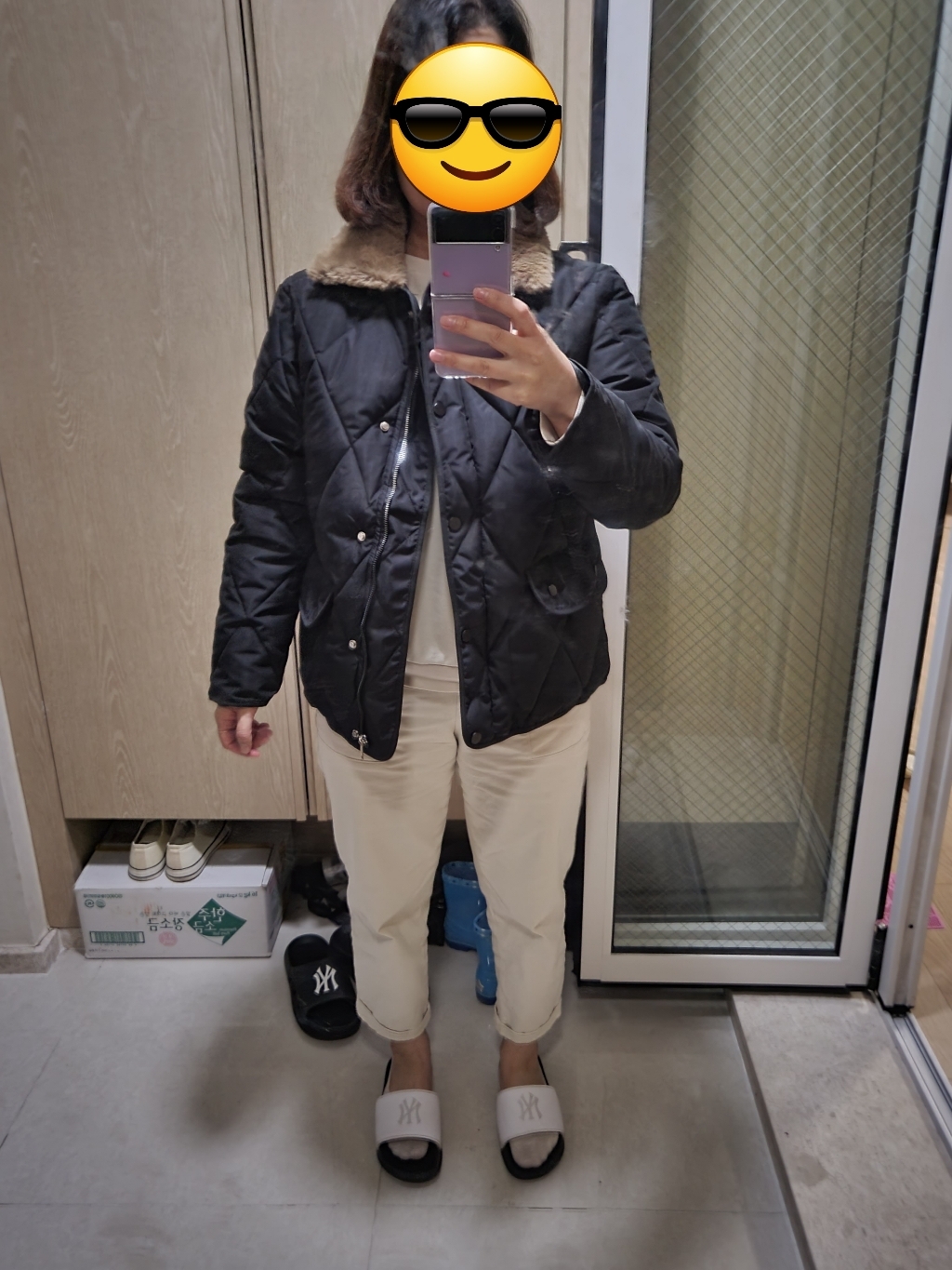 퀄팅 숏 패딩 퍼 누빔 여성 점퍼 겨울 아우터 웰론