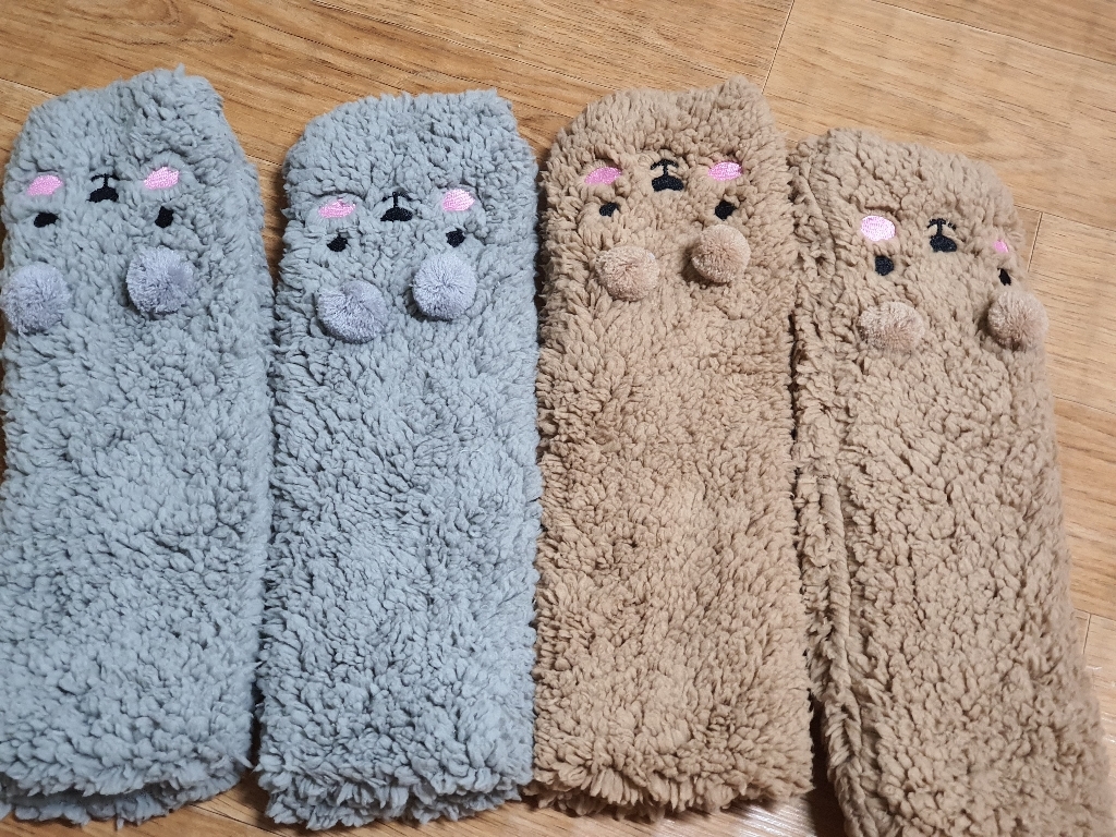 두꺼운 곰돌이 수면양말 뽀글이 양털 임산부 산모 수족냉증 방한 삭스 WI016WI