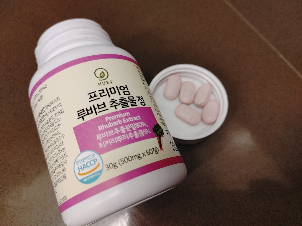 휴나인 프리미엄 루바브 추출물 추출분말 치커리 뿌리 60정 로즈힙