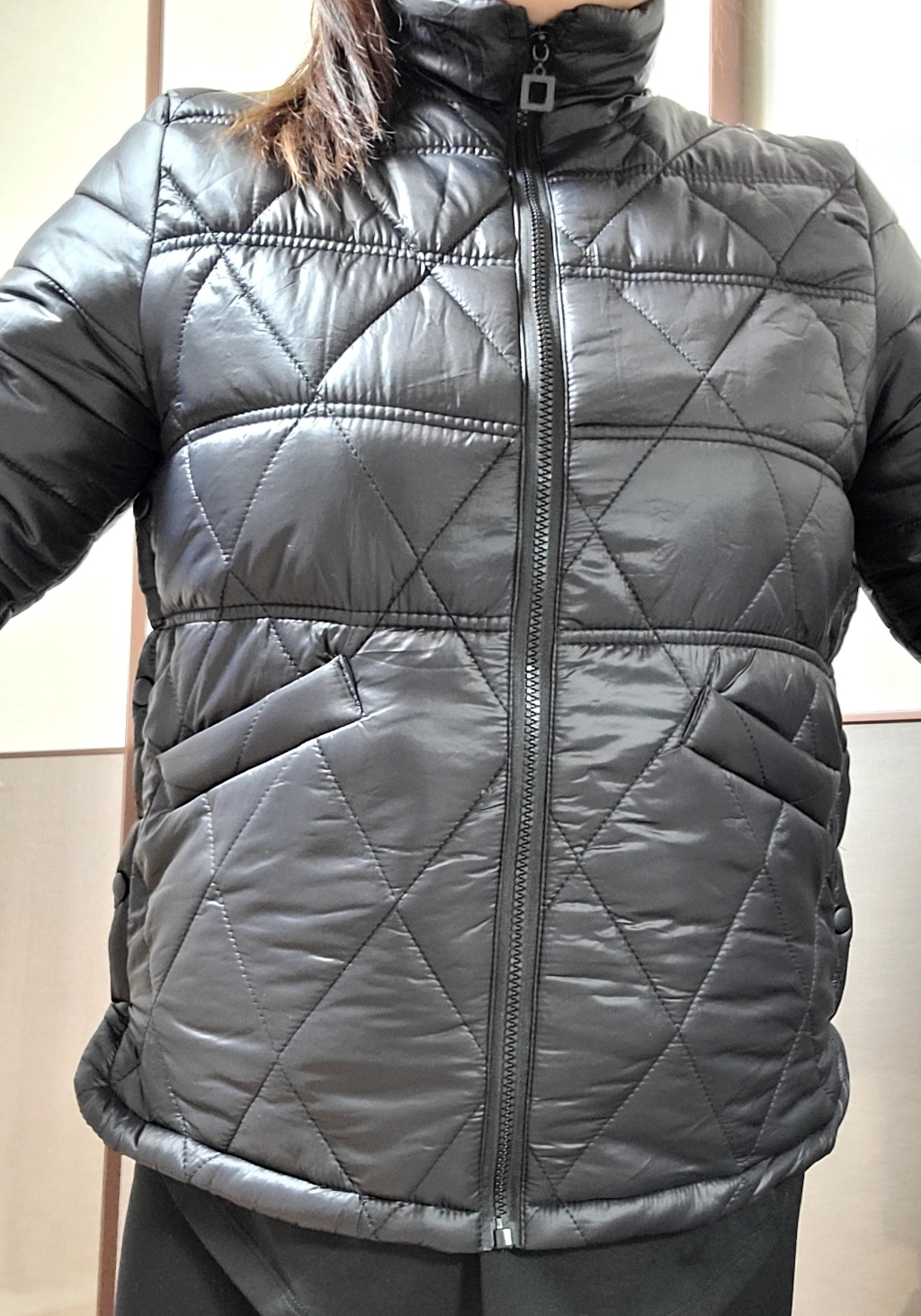 ooatti 여성용 베이직 널찍하다 퀼팅 긴팔캐주얼점퍼