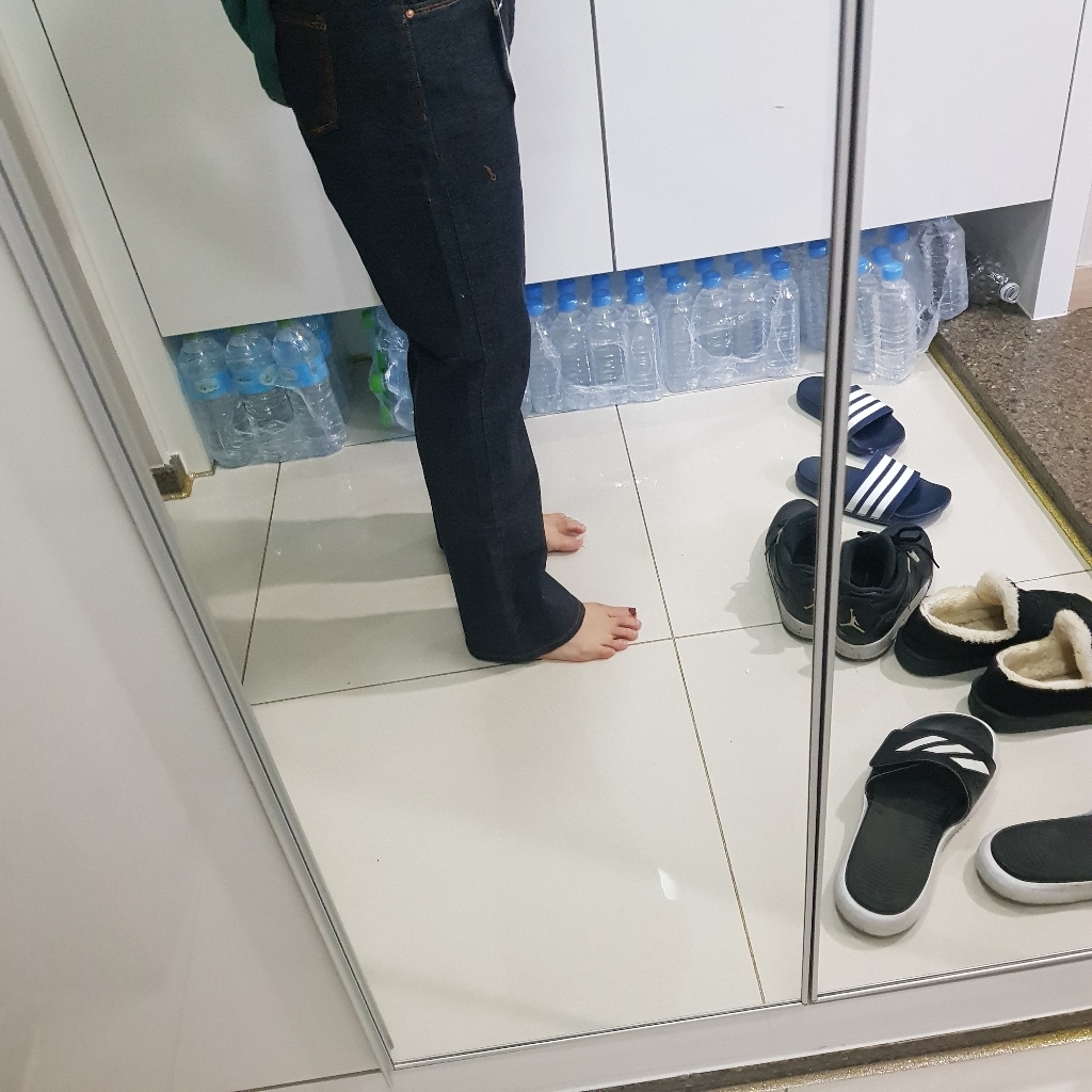 빼빼 여성용 속밴딩 빈티지 부츠컷 데님팬츠