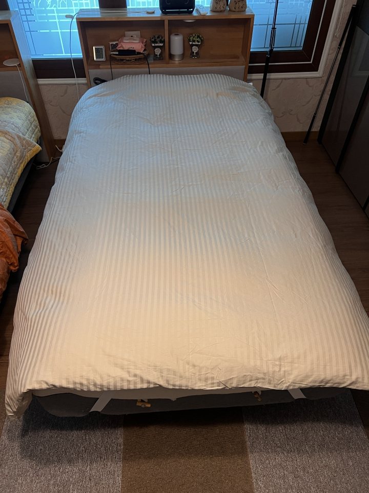 바운티풀 특급텔침구 60수 사틴면 300T 이불커버 스트라이프 SS