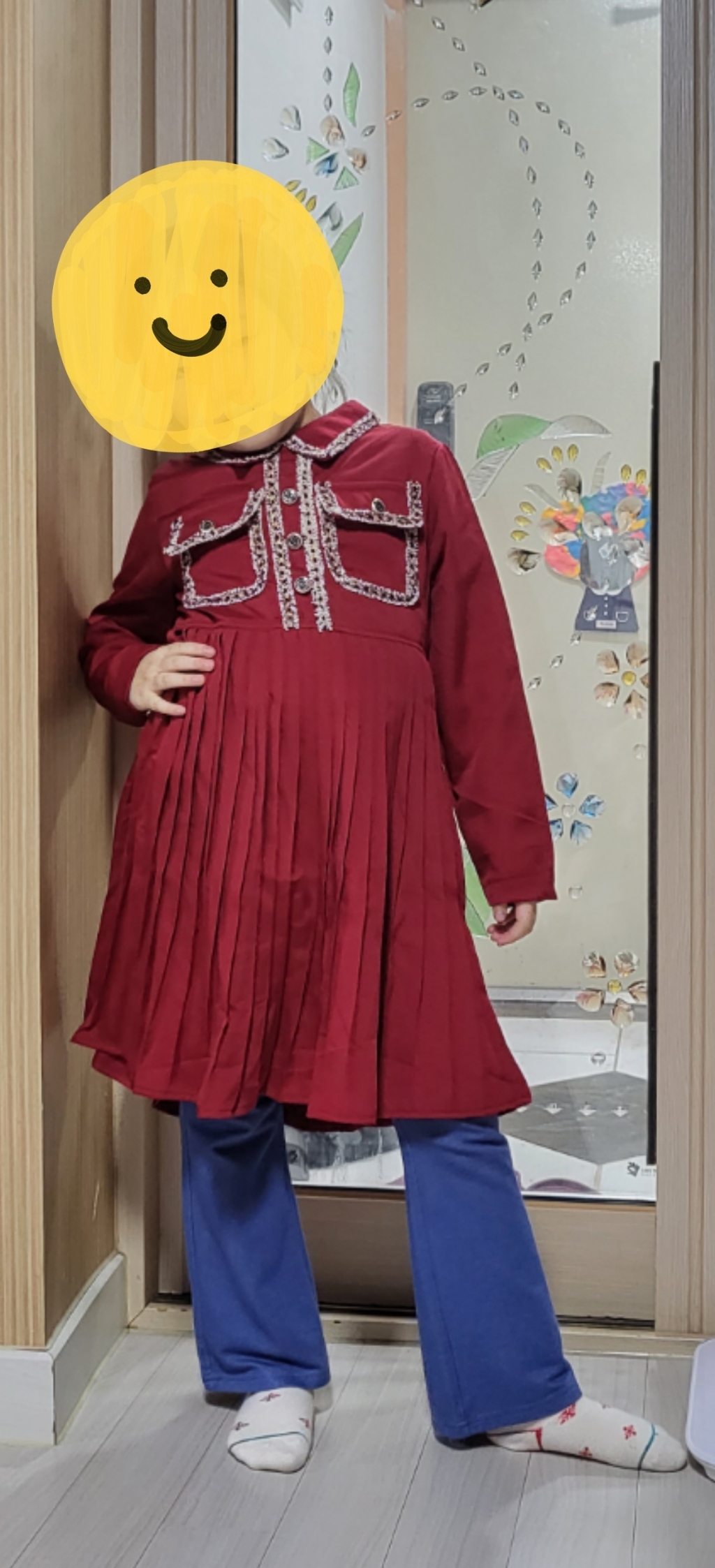 앤젤아이 여아용 포켓 주름 원피스