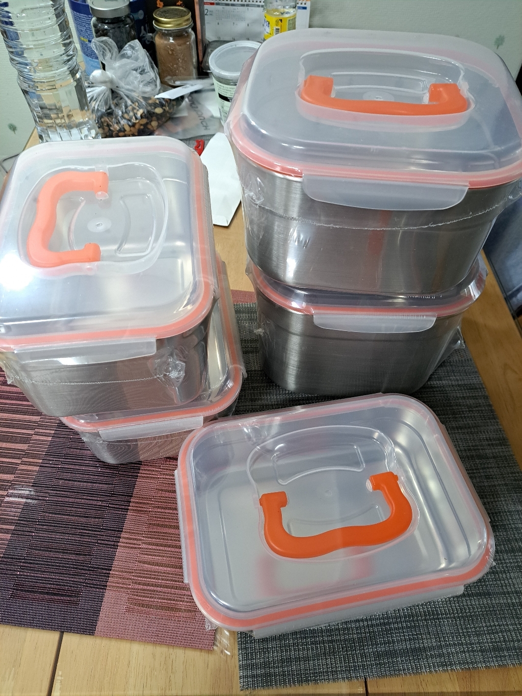올품락 스텐 밀폐용기 오렌지