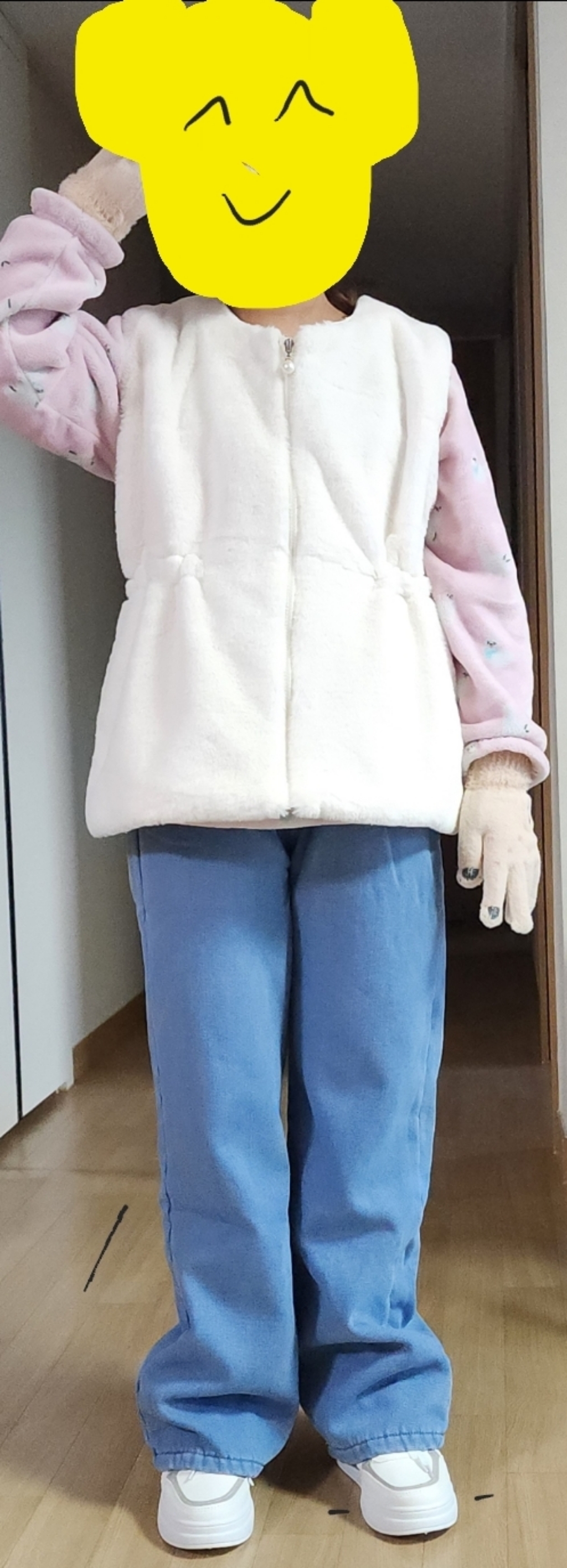 유블리 여성 하이탑 어글리 기모안감 털 운동화 츄니