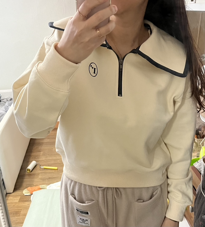 로라로라 여성용 COAR HAF ZIU SWEATSHIRTS
