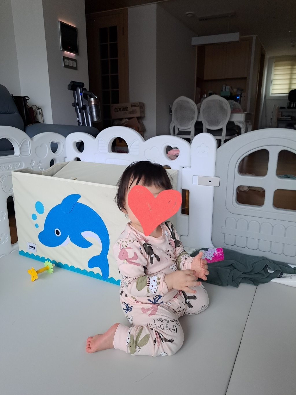 유니프랜드 아동용 핑크래빗 30수 후라이스 9부 실내복